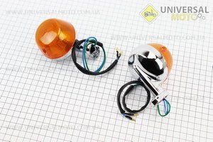 Поворотник левая, правая "хром круглые" комплект 2 шт. TATA (Мопед Viper Delta / UM3185-V57)