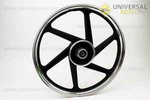 Диск задний литой 1,6-17" Alpha/Active "лучи", черный. Китай (Мопед Viper Delta / UM3201-V62)