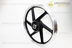 Диск задний литой 1,6-17" Alpha/Active "лучи", черный. Китай (Мопед Viper Delta / UM3201-V62)