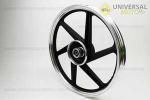 Диск задний литой 1,6-17" Alpha/Active "лучи", черный. Китай (Мопед Viper Delta / UM3201-V62)