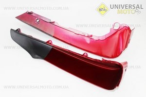 пластик - защиты ног правый+левый к-кт, КРАСНЫЙ темно-серая вставка