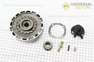 Зчеплення трьохдискове в зборі (кошик) Active 110см.куб. - "автомат" + 5 деталей. Китай (Запчастини для мопеда Дельта / UM3202-V02)