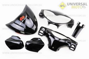 пластик - ПОЛНЫЙ комплект - 17 деталей, Черный . Китай (Мопед Viper Active / UM3202-V12)