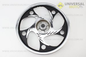 Диск задній литий 1,6-17" ALPHA/ACTIVE "хвиля", чорний (вісь 12мм). Viper (Запчастини для мопеда Дельта / UM3202-V14)