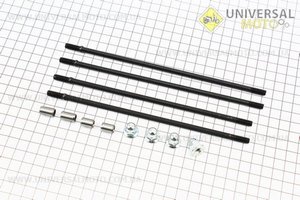 Шпилька двигуна комплект 110см.куб. (202мм-2шт, 194мм-2шт) Active + гайки, втулки. Китай (Запчастини на скутер Viper Active / UM3202-V70)