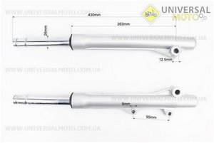 Амортизатор передній (пір'я), лівий, правий. комплект 430мм. TATA (Запчастини на скутер Viper Active / UM3203-V46)