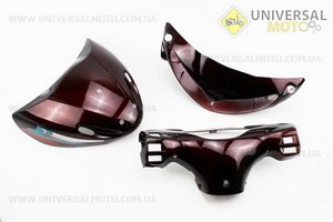 пластик - ПОВНИЙ комплект - 19 деталей, бордовий. Китай (Запчастини на скутер Viper Active / UM3203-V59)