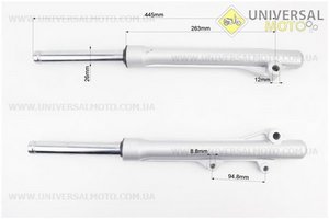 Амортизатор передній лівий, правий комплект 445мм. Китай (Запчастини на скутер Viper Active / UM3203-V65)