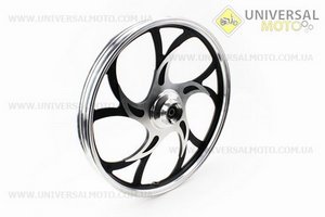 Диск передній литий 1,4-17 "ACTIVE" хвиля ", чорний" під дискові гальма "(вісь 12мм), тип 1. Китай (Запчастини на скутер Viper Active / UM3203-V84)