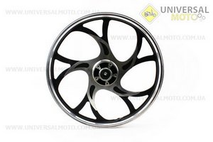 Диск передній литий 1,4-17 "ACTIVE" хвиля ", чорний" під дискові гальма "(вісь 12мм), тип 1. Китай (Запчастини на скутер Viper Active / UM3203-V84)
