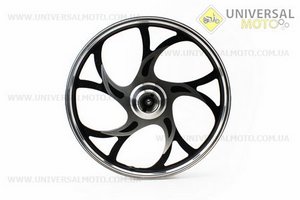 Диск передній литий 1,4-17 "ACTIVE" хвиля ", чорний" під дискові гальма "(вісь 12мм), тип 1. Китай (Запчастини на скутер Viper Active / UM3203-V84)