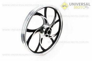 Диск передній литий 1,4-17 "ACTIVE" хвиля ", чорний" під дискові гальма "(вісь 12мм), тип 1. Китай (Запчастини на скутер Viper Active / UM3203-V84)