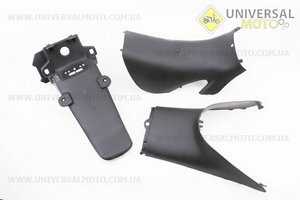 УЦІНКА пластик - ПОВНИЙ комплект - 17 деталей, чорний (невелика тріщина на голові). Китай (Запчастини на скутер Viper Active / UM3204-V05)