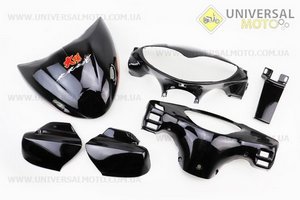 УЦІНКА пластик - ПОВНИЙ комплект - 17 деталей, чорний (невелика тріщина на голові). Китай (Запчастини на скутер Viper Active / UM3204-V05)