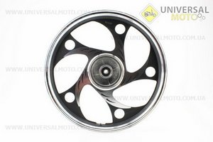 Диск задній литий 1,6-17" ALPHA/ACTIVE "хвиля", чорний (вісь 12мм). TATA (Запчастини на скутер Viper Active / UM3204-V31)