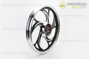 Диск задній литий 1,6-17" ALPHA/ACTIVE "хвиля", чорний (вісь 12мм), тип 2.1. Китай (Запчастини на скутер Viper Active / UM3204-V47)