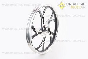 Диск передній литий 1,4-17" ACTIVE "хвиля", чорний "під дискове гальмо" (вісь 12мм), тип1. TATA (Запчастини на скутер Viper Active / UM3204-V96)