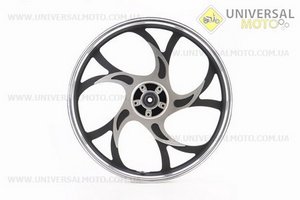 Диск передній литий 1,4-17" ACTIVE "хвиля", чорний "під дискове гальмо" (вісь 12мм), тип1. TATA (Запчастини на скутер Viper Active / UM3204-V96)