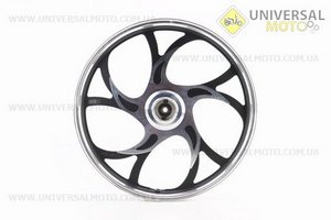 Диск передній литий 1,4-17" ACTIVE "хвиля", чорний "під дискове гальмо" (вісь 12мм), тип1. TATA (Запчастини на скутер Viper Active / UM3204-V96)