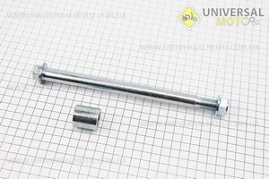 Вісь колеса переднього (під спиць. Колесо) d15мм; L210мм + втулка, гайка. Китай (Запчастини на мотоцикл Viper 125-150J / UM3211-V72)