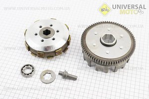 Зчеплення, маховик у зборі (6 болтів, маховик 73 зуб.) CB-150/200см.куб., тип 1. Китай (Запчастини на мотоцикл з двигуном CB / UM3211-V98)