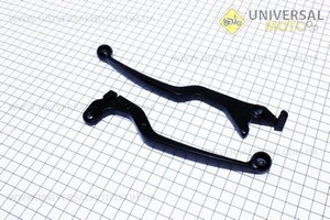 Важіль керма лівий, правий комплект 2шт (під зчеплення \ дискові гальма), чорний. Китай (Запчастини на мотоцикл Viper 125-150J / UM3212-V93)