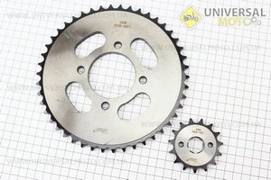 Зірки комплект ZS125J-428H-46T + 15T "гартована". TMMP (Запчастини на мотоцикл Viper 125-150J / UM3214-V28)