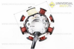 Статор магнето (генератора) (8 котушок "5 проводів"). TMMP (Запчастини на мотоцикл з двигуном CB / UM3215-V96)