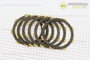 Диск зчеплення фрикційний 6 штук комплект 150/200сс. JIALING (Запчастини на мотоцикл з двигуном CG / UM3218-V23)