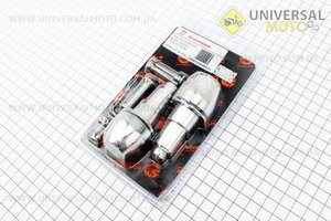 Заглушка - отбойник руля H310W1 " Хром " c LED подсветкой, диаметром 12-22мм,, комплект 2 штуки . Scooter-M (Аксессуары / UM3241-V89)