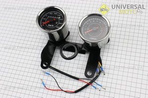 Спідометр, тахометр в зборі "ХРОМ" (на 180 км/год, тахометр електронний). Китай (Запчастини на мотоцикл / UM3243-V88)