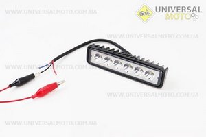 Фара додаткова світлодіодна вологозахисна - 6 LED з кріпленням, прямокутна 155 * 42мм. Китай (Різне / UM3245-V43)