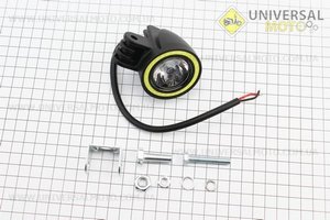 Фара додаткова світлодіодна вологозахисна - LED з обідком "ангельський очей БІЛИЙ" з кріпленням 53мм. Китай (Освітлення / UM3246-V20)
