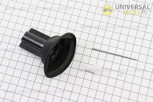 Мембрана карбюратора з направляючими (з вушками) 16 мм + голка, CG / CB / YBR250. Китай (Запчастини на мотоцикл з двигуном CB / UM3249-V72)