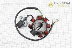 Статор магнето (генератора) 8 катушек (3 болта). ZHENGHE (Мотоциклы CG125-250 / UM3261-V78)