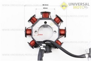 Статор магнето (генератора) 8 катушек (3 болта). ZHENGHE (Мотоциклы CG125-250 / UM3261-V78)