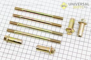 Шпилька циліндра d8мм, комплект 4шт (2шт-122м, 2шт-130мм) + гайки. Китай (Запчастини на мотоцикл з двигуном CG / UM3262-V04)