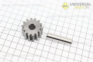 Шестерня проміжний вел. валу + вісь CGB. Китай (Запчастини на мотоцикл з двигуном CG / UM3262-V21)