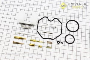 Ремонтний комплект карбюратора 125-150см.куб., 18 деталей+поплавок. Китай (Запчастини на мотоцикл з двигуном CG / UM3262-V43)