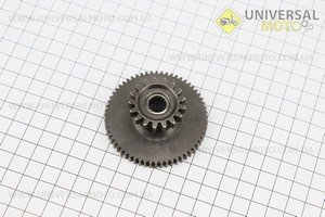 Шестерня стартера подвійна вторинна 17T/60T. Китай (Запчастини на мотоцикл з двигуном CG / UM3262-V73)