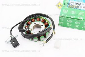 Статор магнето (генератора) (12 котушок роз'єм "тато 3+2"), 200см.куб. (d=93мм). JIALING (Запчастини на мотоцикл з двигуном CG / UM3264-V42)