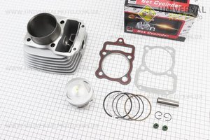 Циліндр, поршень, палець, кільця (Комплект ЦПГ) 200сс-63,5мм (висота цилиндра 76/102мм) (палець 15мм). Formula (Запчастини на мотоцикл з двигуном CG / UM3264-V60)