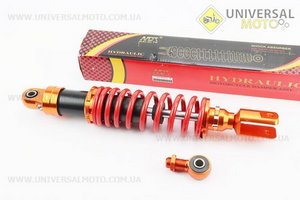 Амортизатор задній GY6 - 350мм * d60мм (втулка 10мм / втулка 10мм / вилка 8 мм), червоний TUNING. NAIDITE (Запчастини на скутер Viper Storm / UM3283-V71)