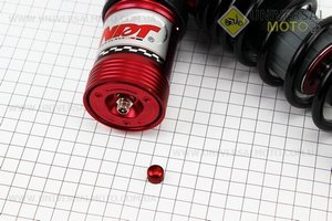 Амортизатор задній GY6 / Honda - 325мм * d63мм (втулка 12мм / вилка 8 мм) газовий регульований, чорний тип 2. NAIDITE (Запчастини на скутер / UM3283-V95)