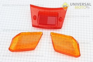 Yamaha JOG ARTISTIC "скло"- стопа, червоне + поворотів, жовті комплект 3шт. Китай (Пластик на японський скутер / UM3291-V17)