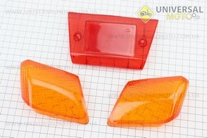 Yamaha JOG ARTISTIC "скло"- стопа, червоне + поворотів, жовті комплект 3шт. Китай (Пластик на японський скутер / UM3291-V17)