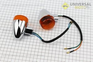 Yamaha VINO SA10J - 2т повороти задні в зборі комплект 2шт, жовті. Китай (Пластик на японський скутер / UM3292-V84)