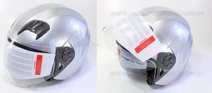 Шлем открытый + откидные очки HF-221 M- СЕРЕБРИСТЫЙ