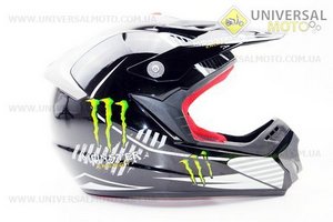 Шлем кроссовый HF-117 M-черный "MONSTER"