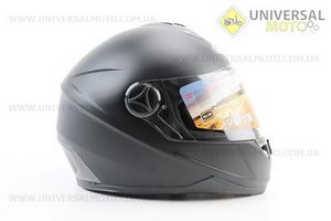 Шолом інтеграл, закритий HF-122 L, ЧОРНИЙ матовий (можливий не працюючий повітрозабірник на бороді). FXW (Шоломи / UM3301-V62)